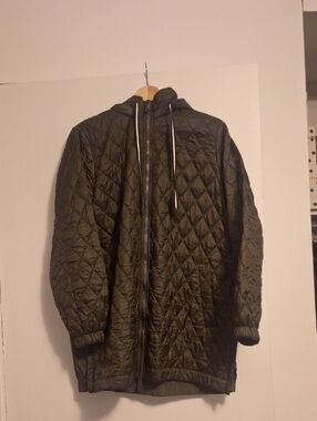 Quilted Hooded Women's Jacket in Olive Green